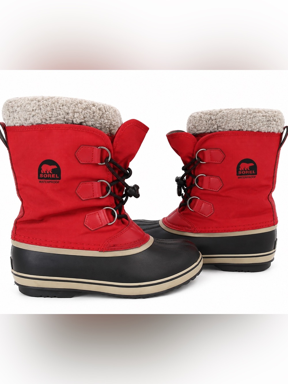 vintage Sorel Red and Black Winter Boots